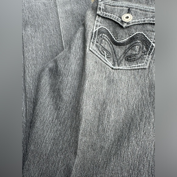 SUKO jeans light black wash boot cut cute detailing on pockets on the back - Picture 4 of 6